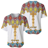 Ethiopian Epiphany Baseball Jersey Cross Mix Tilet Pattern - Wonder Print Shop