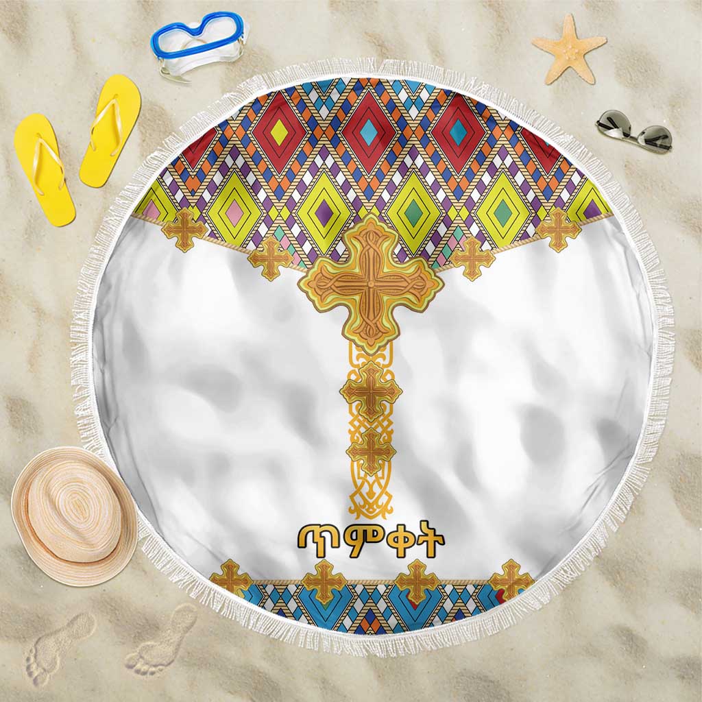 Ethiopian Epiphany Beach Blanket Cross Mix Tilet Pattern - Wonder Print Shop