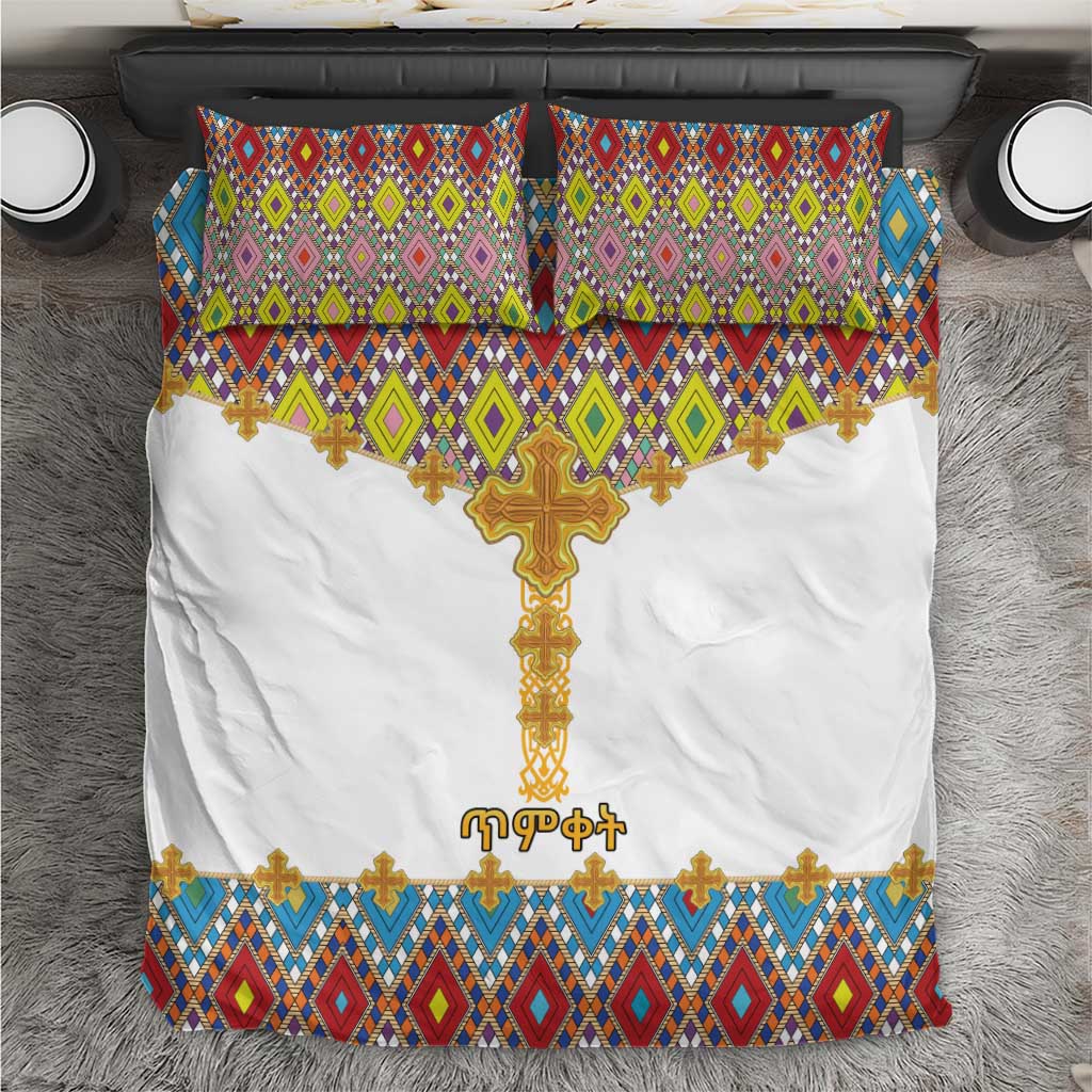 Ethiopian Epiphany Bedding Set Cross Mix Tilet Pattern - Wonder Print Shop