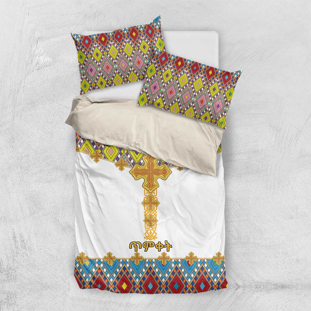 Ethiopian Epiphany Bedding Set Cross Mix Tilet Pattern - Wonder Print Shop