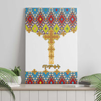 Ethiopian Epiphany Canvas Wall Art Cross Mix Tilet Pattern - Wonder Print Shop
