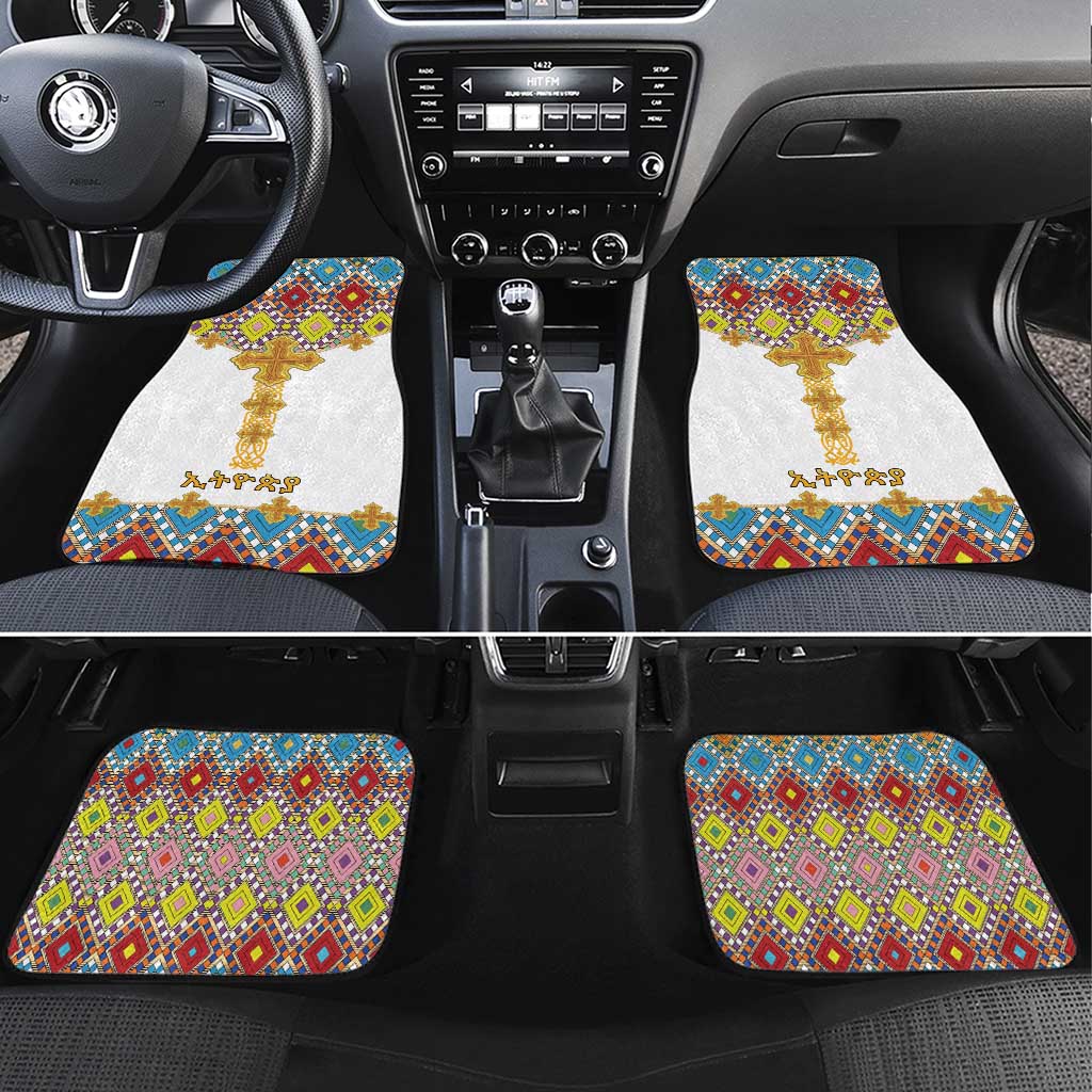 Ethiopian Epiphany Car Mats Cross Mix Tilet Pattern - Wonder Print Shop