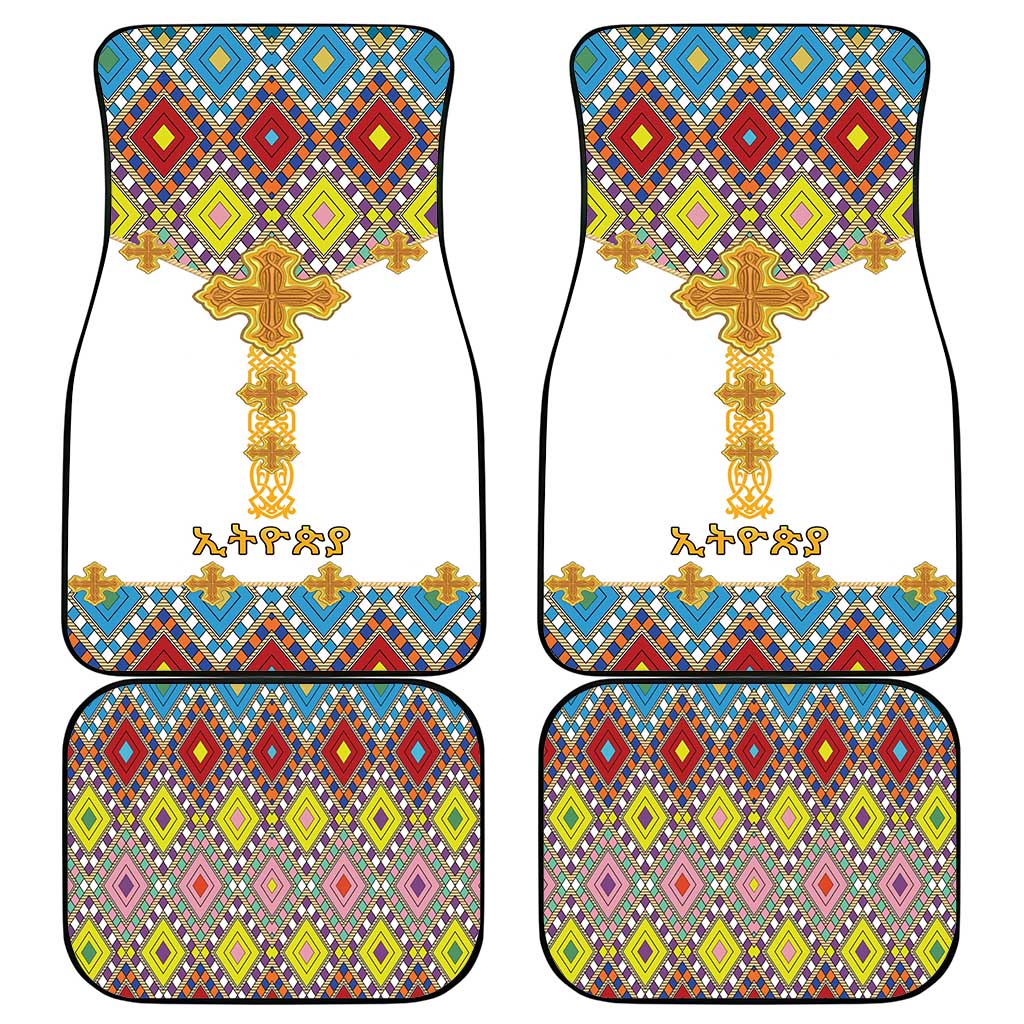 Ethiopian Epiphany Car Mats Cross Mix Tilet Pattern - Wonder Print Shop