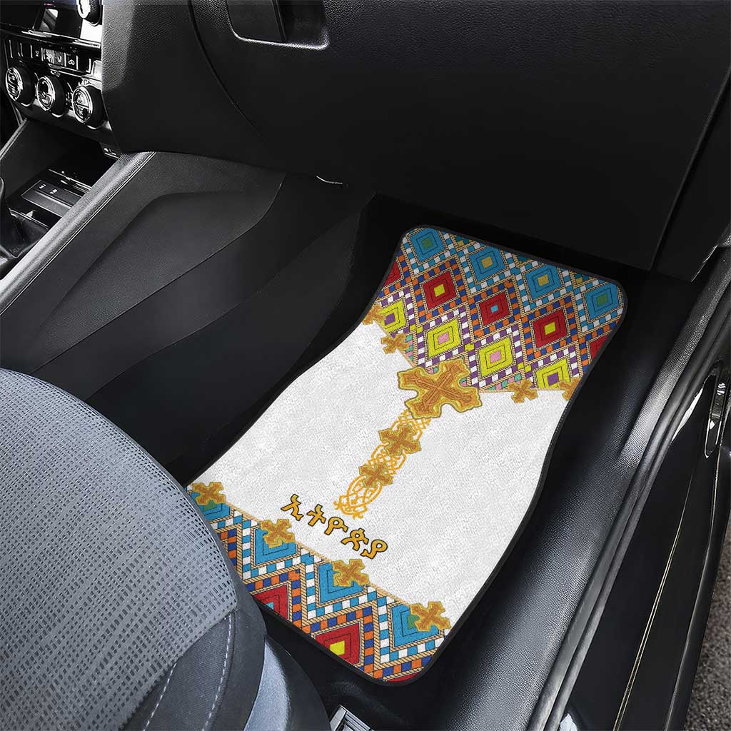 Ethiopian Epiphany Car Mats Cross Mix Tilet Pattern - Wonder Print Shop