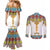 Ethiopian Epiphany Couples Matching Mermaid Dress and Long Sleeve Button Shirt Cross Mix Tilet Pattern