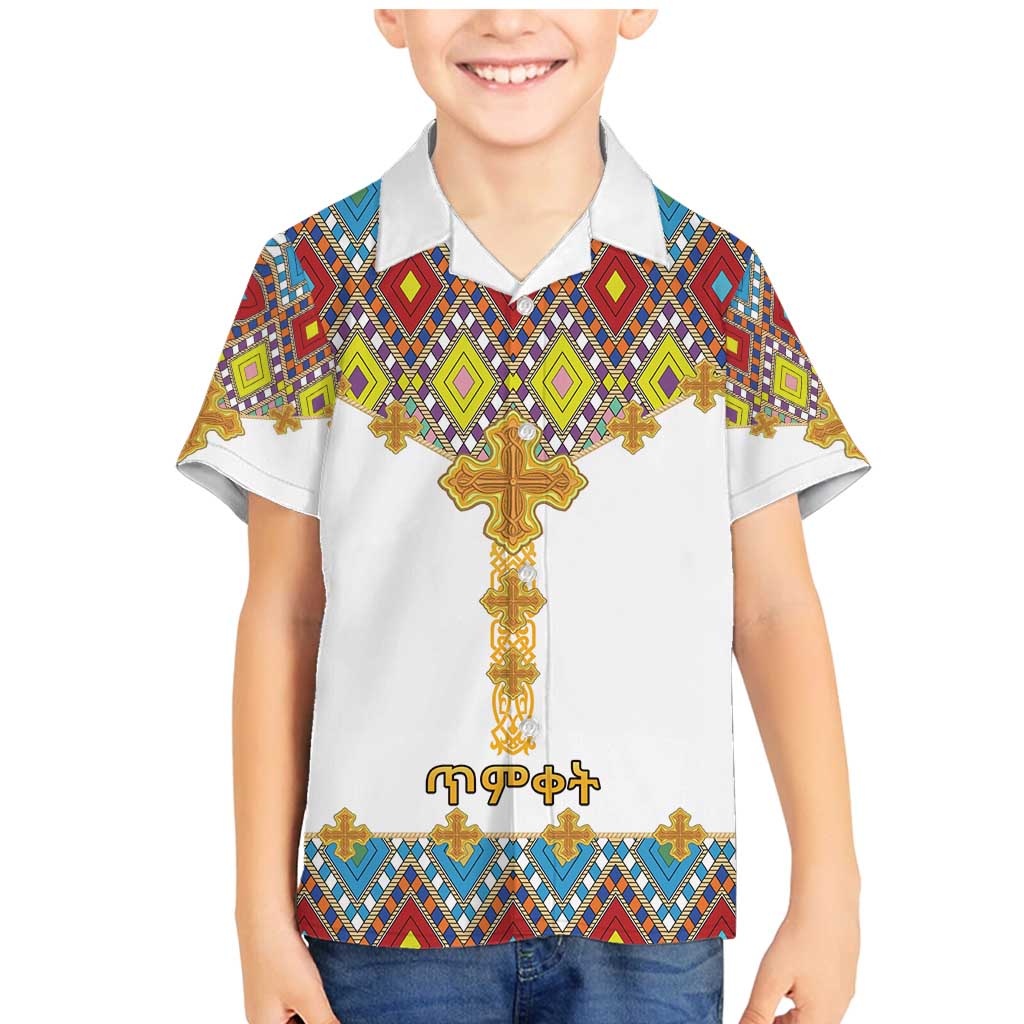 Ethiopian Epiphany Family Matching Mermaid Dress and Hawaiian Shirt Cross Mix Tilet Pattern - Wonder Print Shop