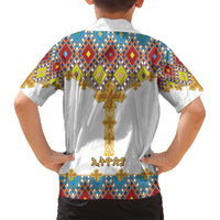 Ethiopian Epiphany Family Matching Off Shoulder Maxi Dress and Hawaiian Shirt Cross Mix Tilet Pattern - Wonder Print Shop