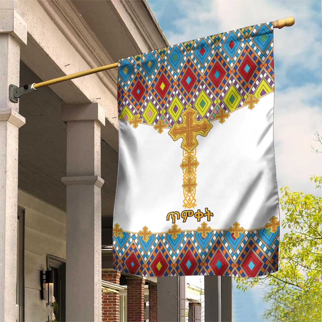 Ethiopian Epiphany Garden Flag Cross Mix Tilet Pattern - Wonder Print Shop