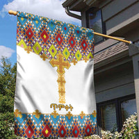 Ethiopian Epiphany Garden Flag Cross Mix Tilet Pattern - Wonder Print Shop