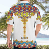 Ethiopian Epiphany Hawaiian Shirt Cross Mix Tilet Pattern - Wonder Print Shop