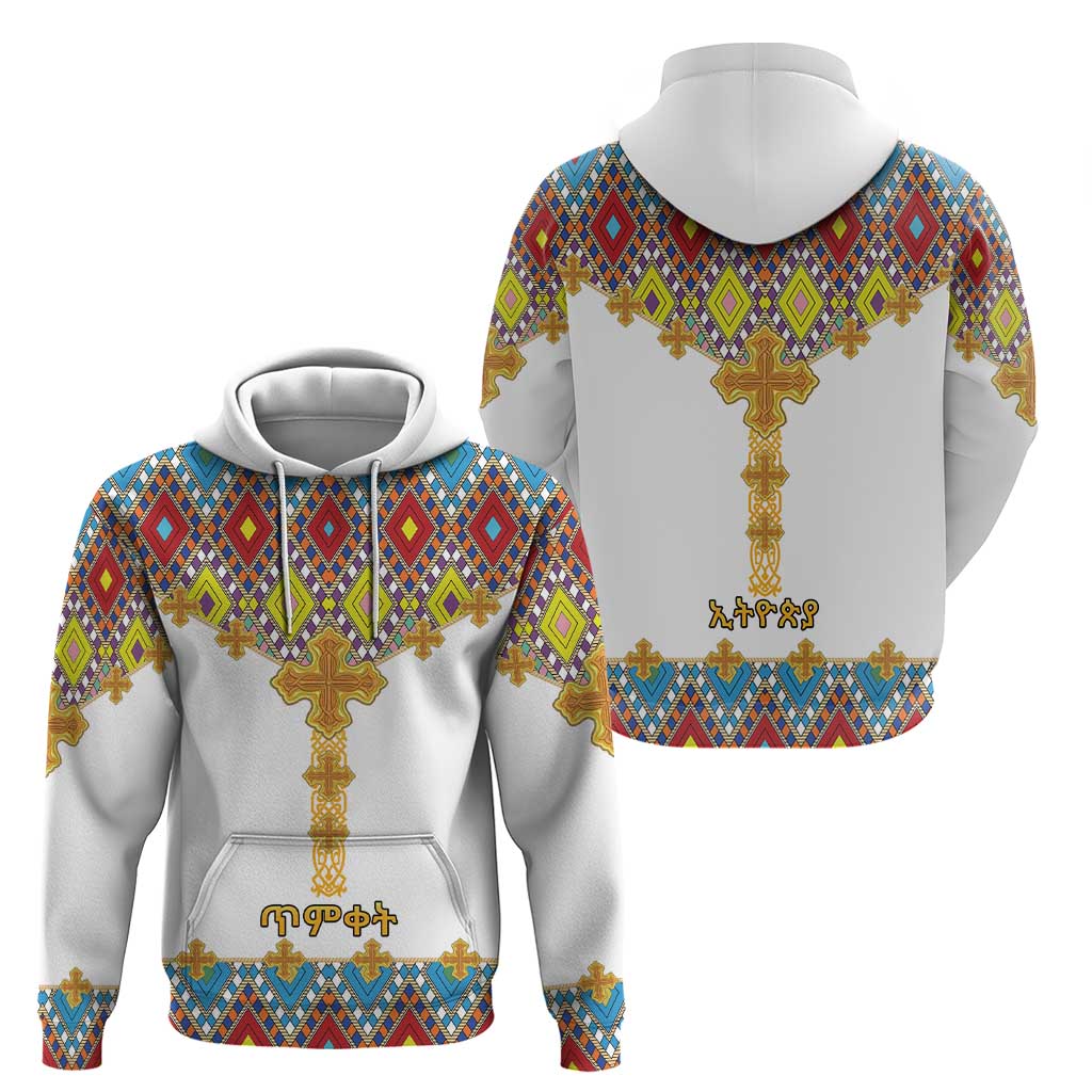 Ethiopian Epiphany Hoodie Cross Mix Tilet Pattern - Wonder Print Shop