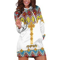 Ethiopian Epiphany Hoodie Dress Cross Mix Tilet Pattern - Wonder Print Shop