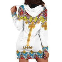 Ethiopian Epiphany Hoodie Dress Cross Mix Tilet Pattern - Wonder Print Shop