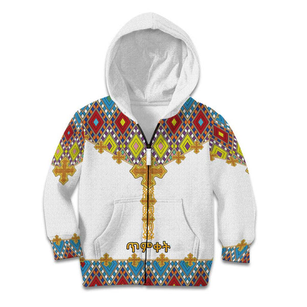 Happy Ethiopian Timkat Hoodie Dress Cross Mix Tilet Pattern LT15 main image 1