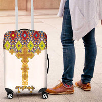 Ethiopian Epiphany Luggage Cover Cross Mix Tilet Pattern - Wonder Print Shop
