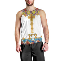 Ethiopian Epiphany Men Tank Top Cross Mix Tilet Pattern - Wonder Print Shop