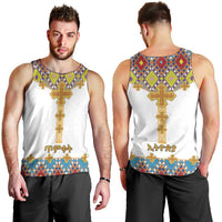 Ethiopian Epiphany Men Tank Top Cross Mix Tilet Pattern - Wonder Print Shop