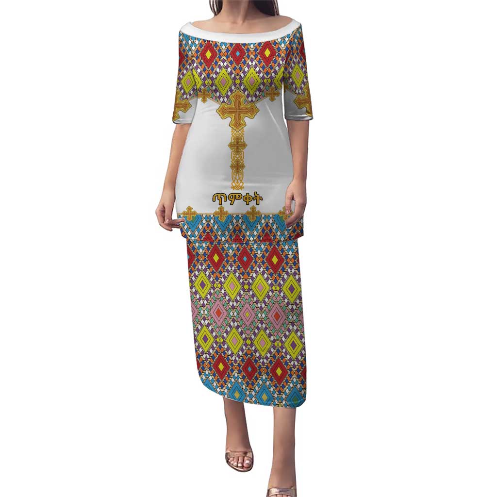 Ethiopian Epiphany Puletasi Cross Mix Tilet Pattern - Wonder Print Shop
