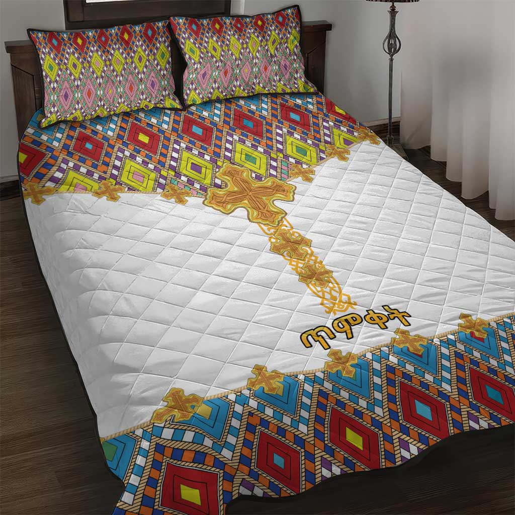 Ethiopian Epiphany Quilt Bed Set Cross Mix Tilet Pattern - Wonder Print Shop