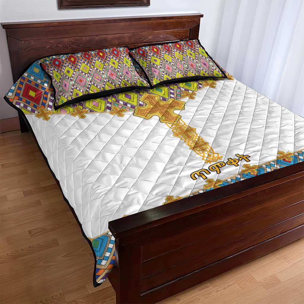 Ethiopian Epiphany Quilt Bed Set Cross Mix Tilet Pattern - Wonder Print Shop