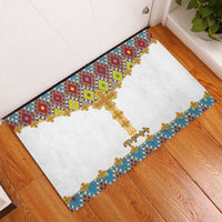 Ethiopian Epiphany Rubber Doormat Cross Mix Tilet Pattern - Wonder Print Shop