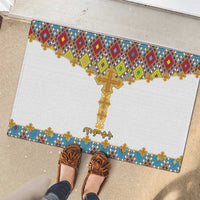 Ethiopian Epiphany Rubber Doormat Cross Mix Tilet Pattern - Wonder Print Shop