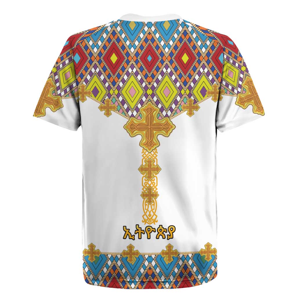 Ethiopian Epiphany Rugby Jersey Cross Mix Tilet Pattern - Wonder Print Shop