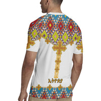 Ethiopian Epiphany Rugby Jersey Cross Mix Tilet Pattern - Wonder Print Shop