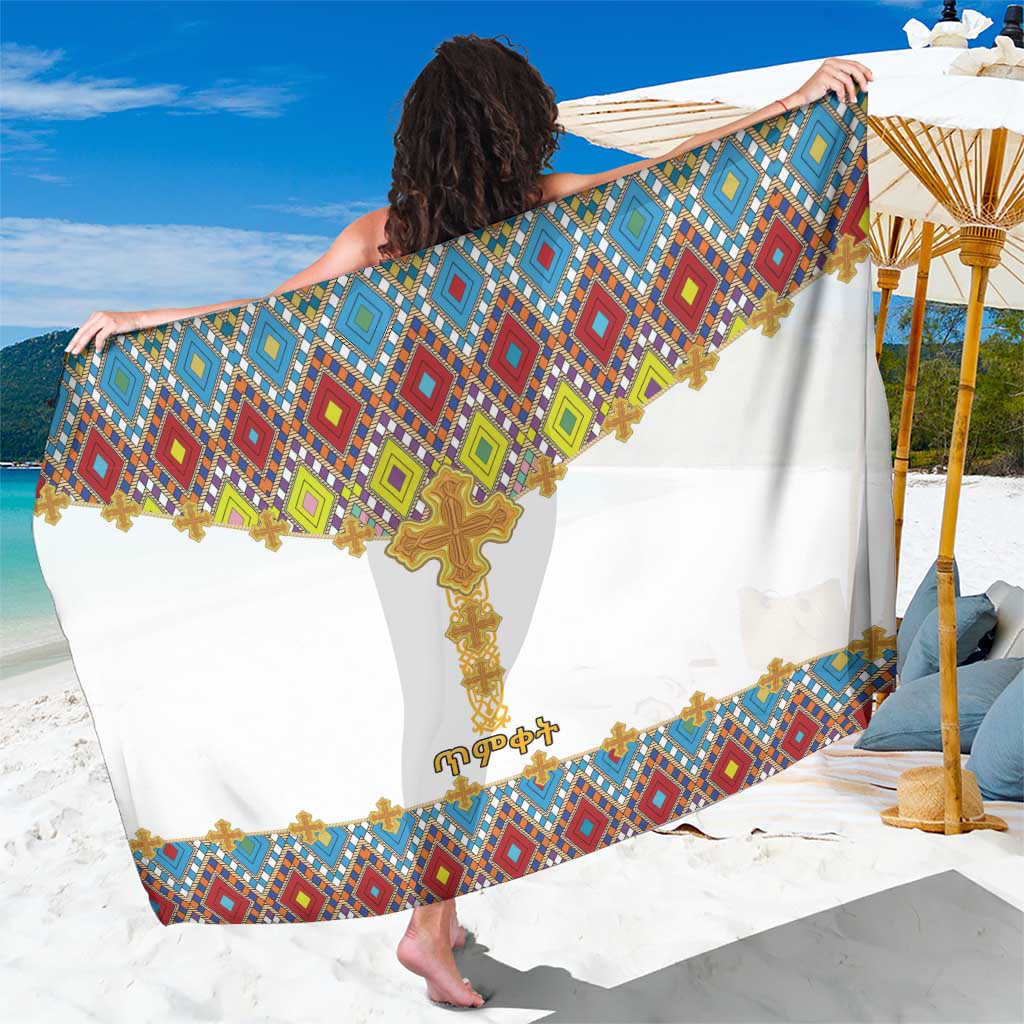 Ethiopian Epiphany Sarong Cross Mix Tilet Pattern - Wonder Print Shop