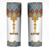Ethiopian Epiphany Skinny Tumbler Cross Mix Tilet Pattern - Wonder Print Shop