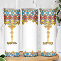 Ethiopian Epiphany Skinny Tumbler Cross Mix Tilet Pattern - Wonder Print Shop