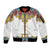 Ethiopian Epiphany Sleeve Zip Bomber Jacket Cross Mix Tilet Pattern - Wonder Print Shop