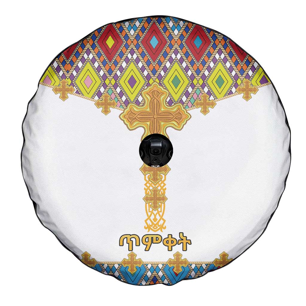 Ethiopian Epiphany Spare Tire Cover Cross Mix Tilet Pattern - Wonder Print Shop