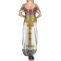 Ethiopian Epiphany Summer Maxi Dress Cross Mix Tilet Pattern - Wonder Print Shop