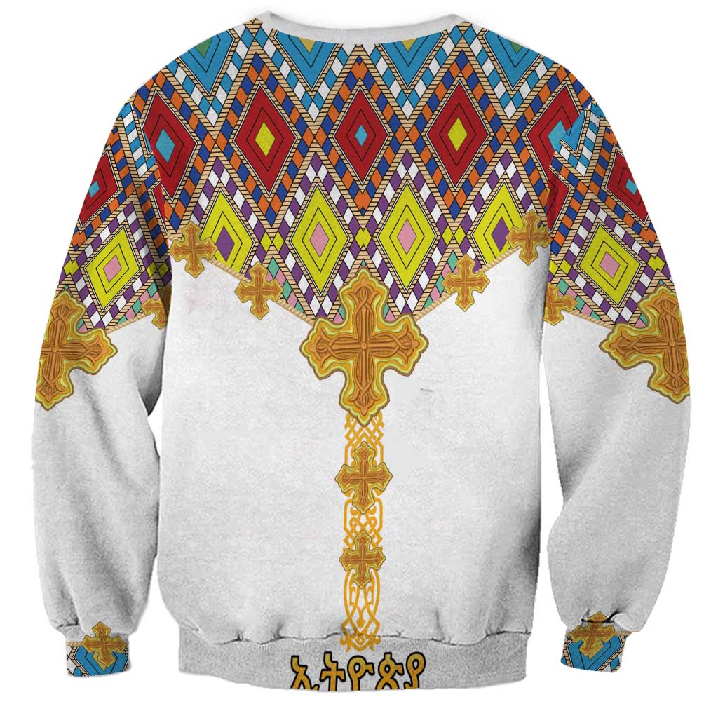 Ethiopian Epiphany Sweatshirt Cross Mix Tilet Pattern - Wonder Print Shop