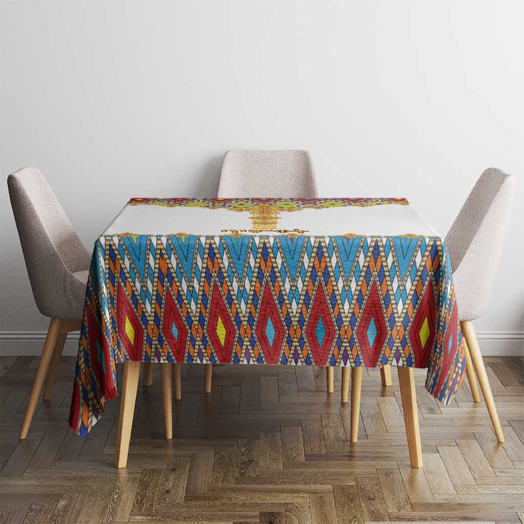 Ethiopian Epiphany Tablecloth Cross Mix Tilet Pattern - Wonder Print Shop