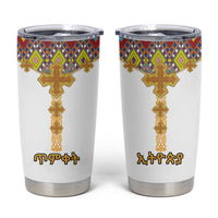 Ethiopian Epiphany Tumbler Cup Cross Mix Tilet Pattern - Wonder Print Shop