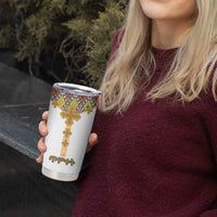 Ethiopian Epiphany Tumbler Cup Cross Mix Tilet Pattern - Wonder Print Shop