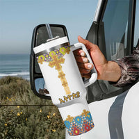 Ethiopian Epiphany Tumbler With Handle Cross Mix Tilet Pattern - Wonder Print Shop