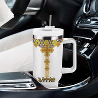 Ethiopian Epiphany Tumbler With Handle Cross Mix Tilet Pattern - Wonder Print Shop