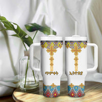 Ethiopian Epiphany Tumbler With Handle Cross Mix Tilet Pattern - Wonder Print Shop