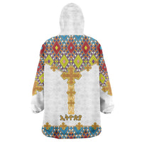 Ethiopian Epiphany Wearable Blanket Hoodie Cross Mix Tilet Pattern - Wonder Print Shop