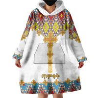 Ethiopian Epiphany Wearable Blanket Hoodie Cross Mix Tilet Pattern - Wonder Print Shop