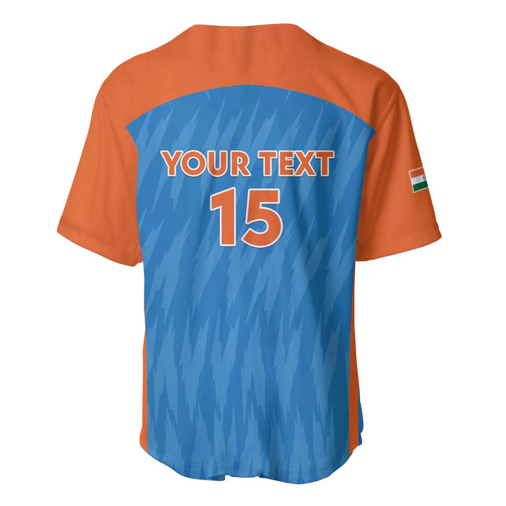 Custom India Cricket Baseball Jersey Go Men in Blue - Wonder Print Shop