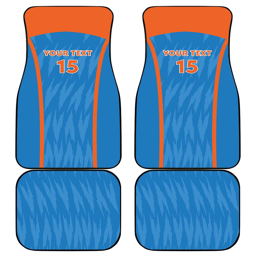 Custom India Cricket Car Mats Go Men in Blue - Wonder Print Shop