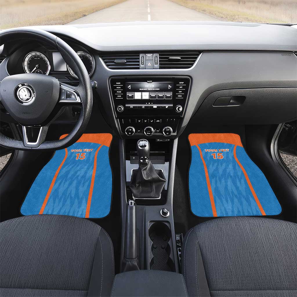 Custom India Cricket Car Mats Go Men in Blue - Wonder Print Shop