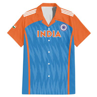 Custom India Cricket Family Matching Mermaid Dress and Hawaiian Shirt Go Men in Blue - Wonder Print Shop