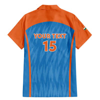 Custom India Cricket Family Matching Mermaid Dress and Hawaiian Shirt Go Men in Blue - Wonder Print Shop