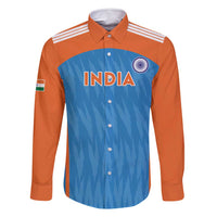 Custom India Cricket Family Matching Mermaid Dress and Hawaiian Shirt Go Men in Blue - Wonder Print Shop