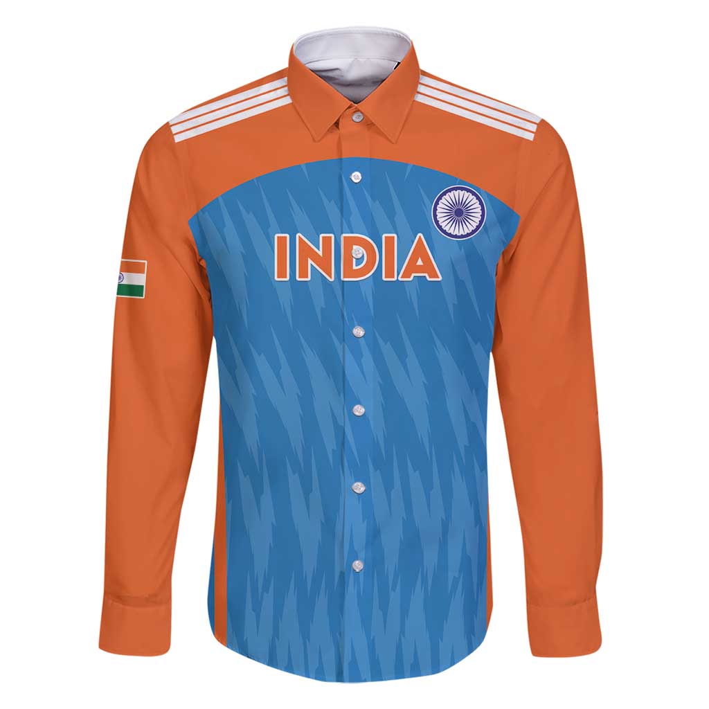 Custom India Cricket Family Matching Off Shoulder Short Dress and Hawaiian Shirt Go Men in Blue - Wonder Print Shop